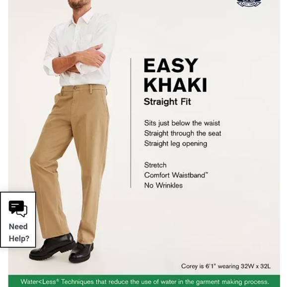 💥 Docker's Khaki Easy Straight fit 38X32 New with Tags - Picture 6 of 7